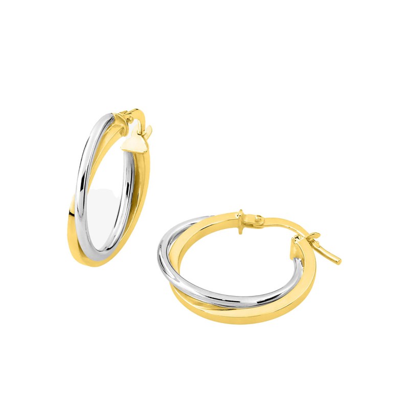 Créoles bicolores Femme - Or 18 Carats