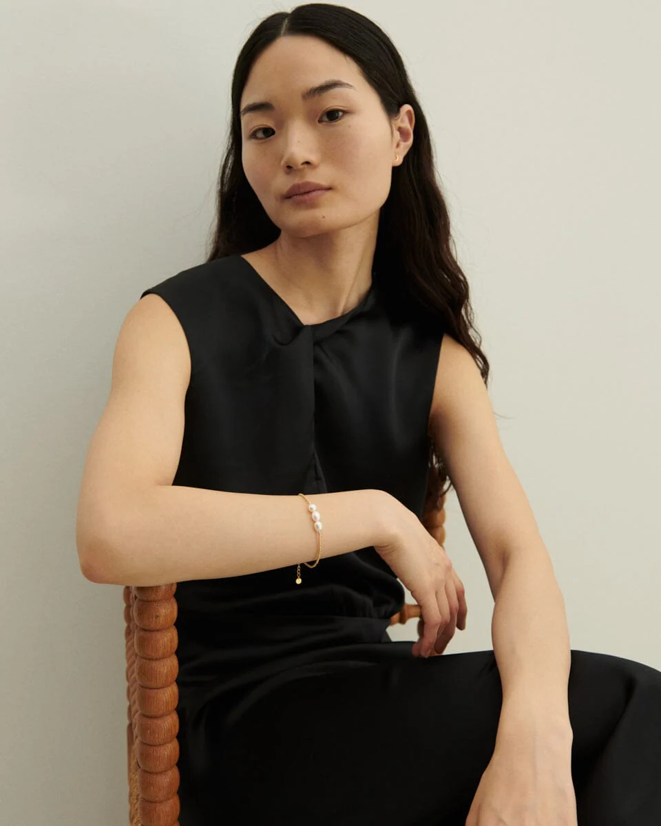 Sorelle Jewellery 3-Pearls Bracelet forgyldt