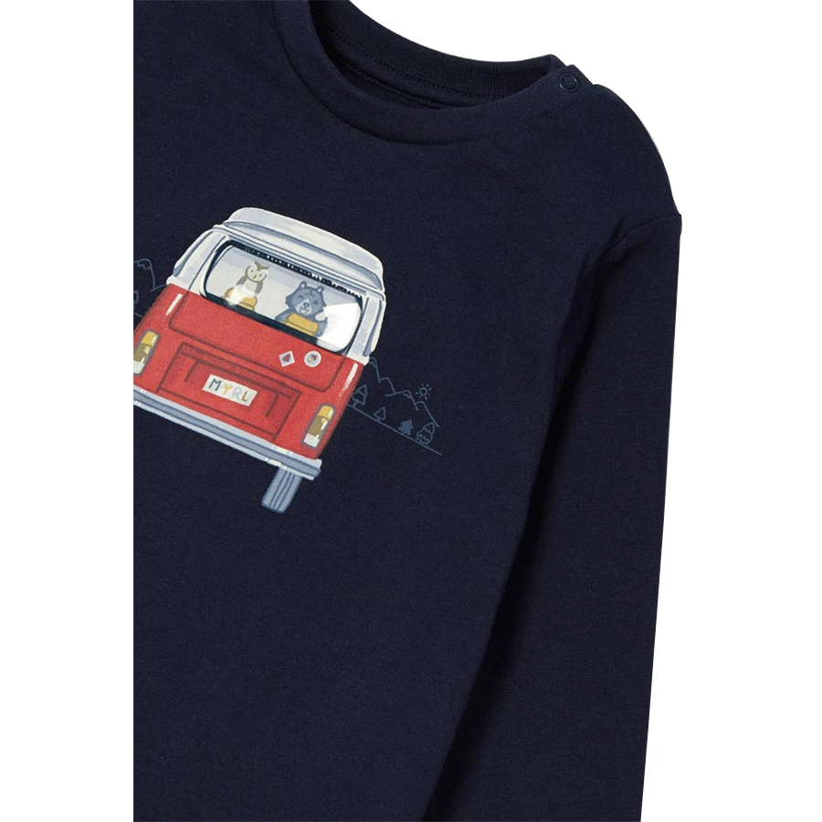 Mayoral Langarmshirt Bus dunkeblau