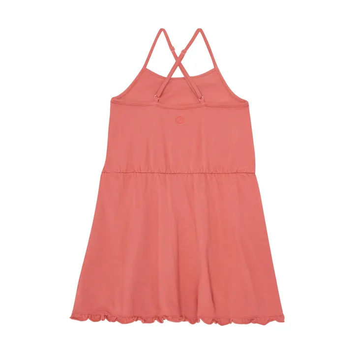 SMALLABLE BASICS Robe Courte Fines Bretelles Coton Bio  | Corail