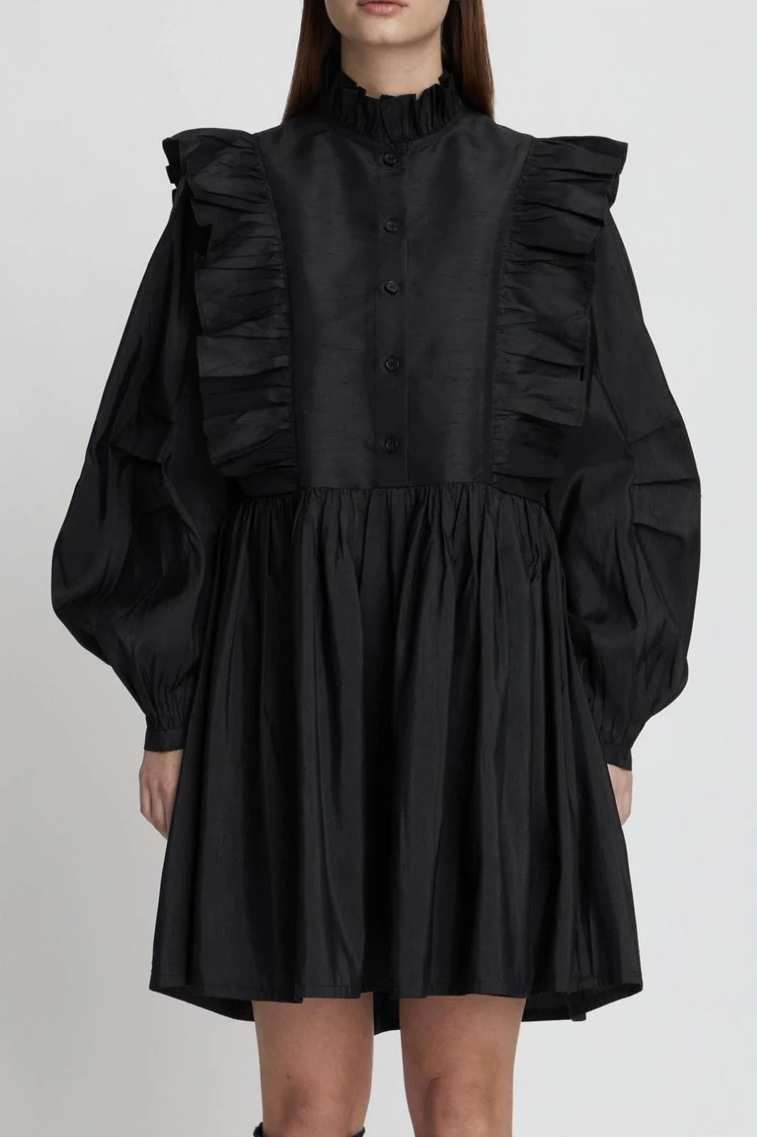 Stella Nova Short Dress With Frills 999 black