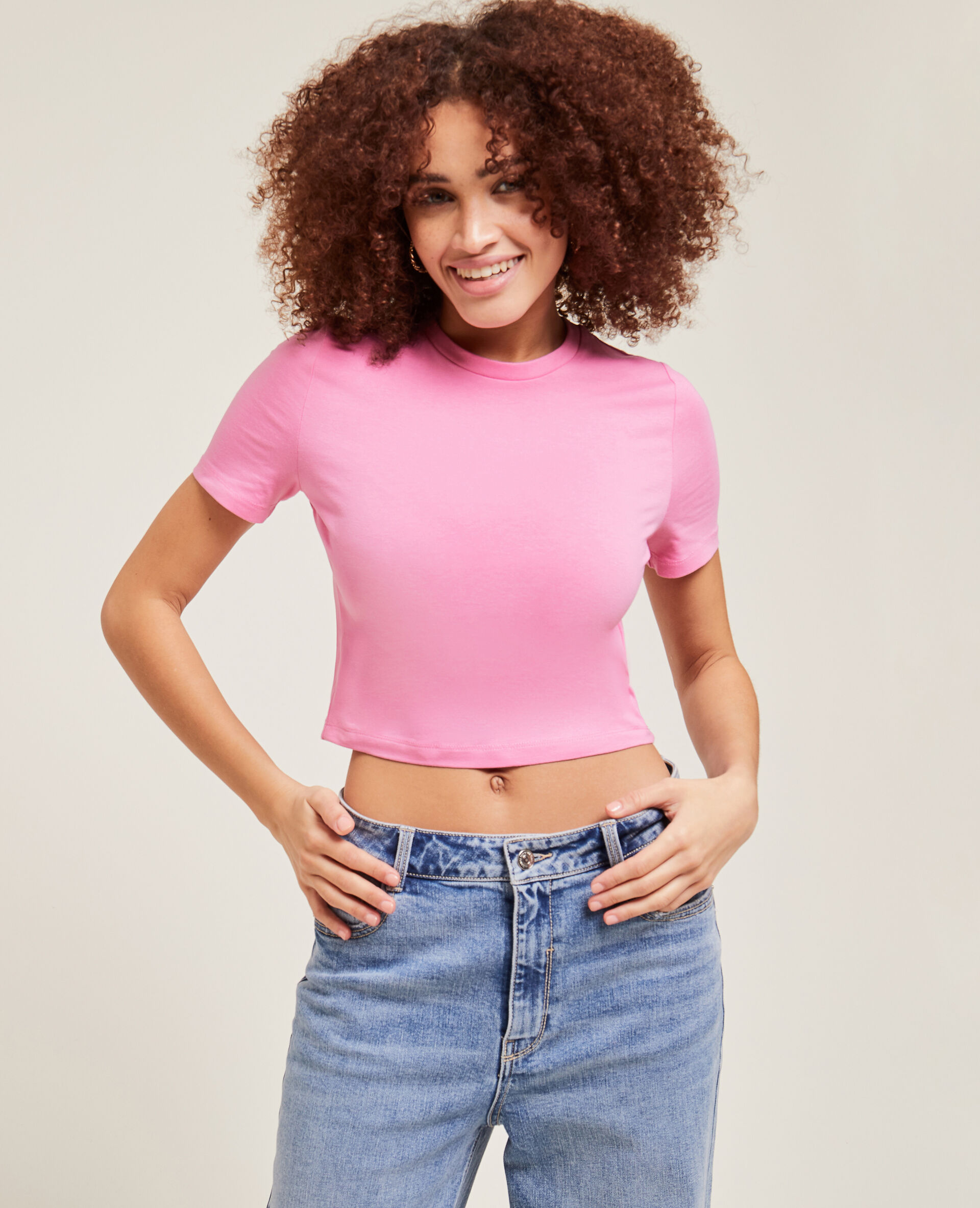 T-shirt cropped - Rose