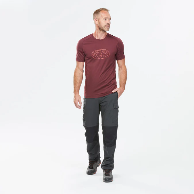 Decathlon Forclaz - Calça de caminhada Forclaz MT100 masculina 2 em 1 com zíper