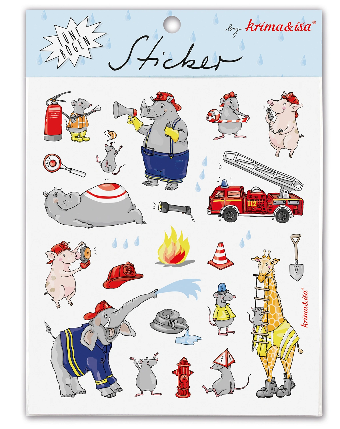 Stickerset FEUERWEHR 5-teilig