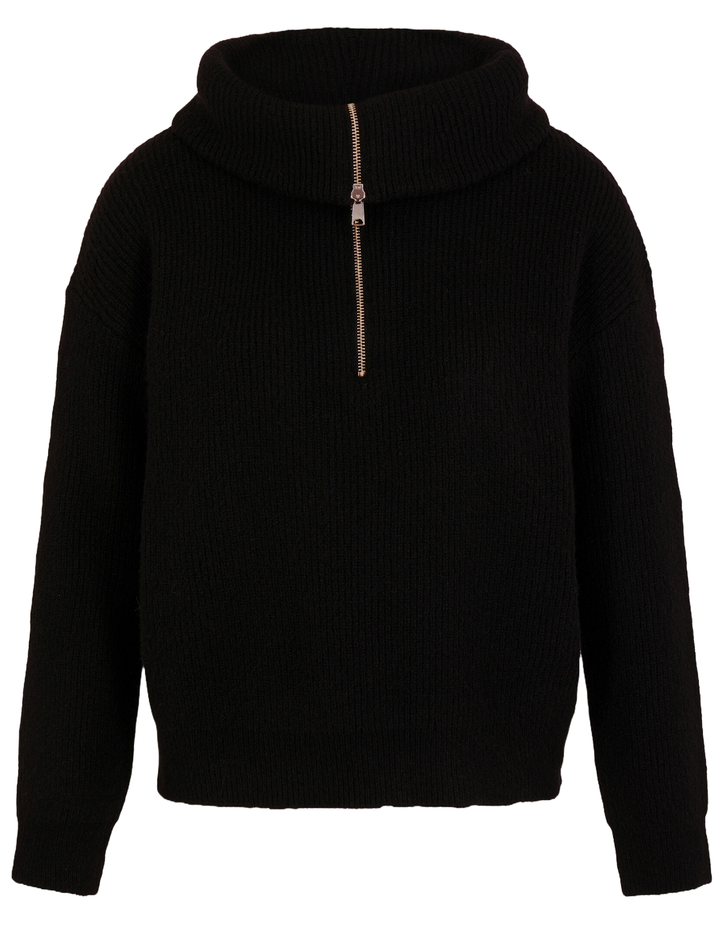 MCOLAR - Pull droit col camionneur | Noir