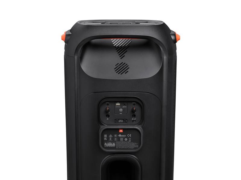 JBL Bluetooth Speaker Partybox 710 Schwarz Party-Lautsprecher mit kraftvollem Sound (800 W RMS ), eingebauter Beleuchtung und spritzwassergeschütztem Design Merkmale