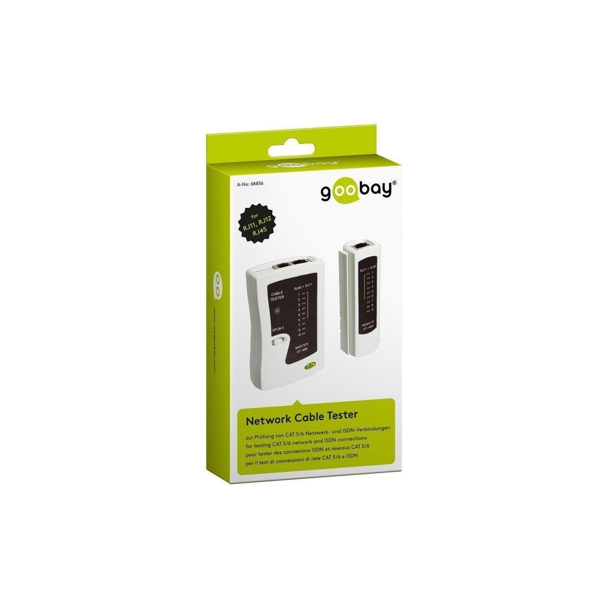 Goobay nettverkskabeltester 68856 svart/hvit
