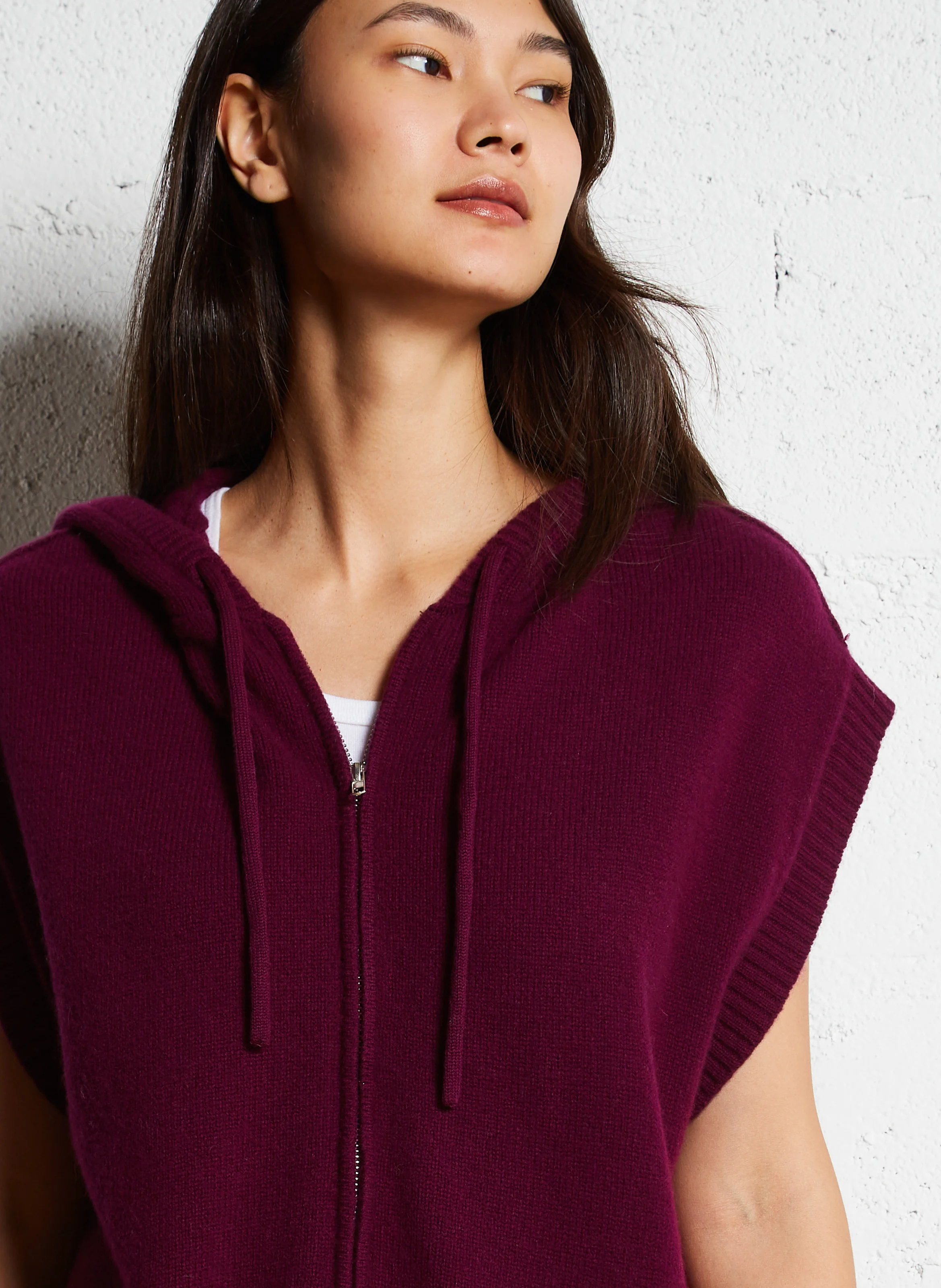 LAND - Gilet col rond en laine | Violet