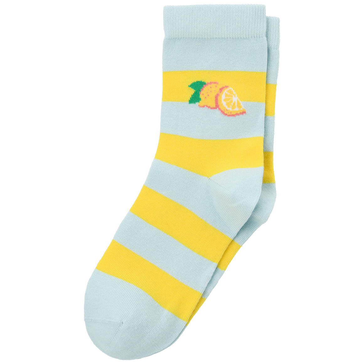 Gina Benotti 1 Paar Damen Socken mit Zitronen-Motiv hellblau / gelb
