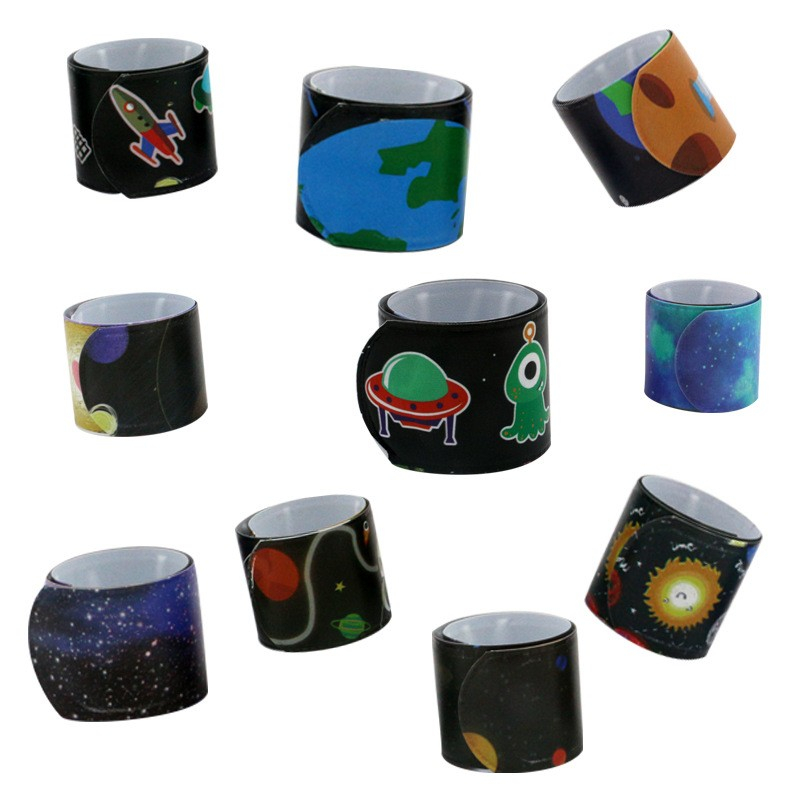 (10er Set) Party Geschenke Kinder Geburtstag Mitgebsel Space Snap Armband Spielzeug Mitbringsel - Weltraum