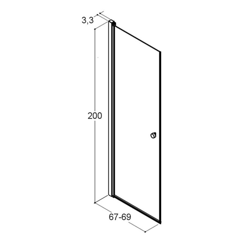 DUSJDØR SCANBAD MATCH SATIN/FROSTET GLASS 70 CM
