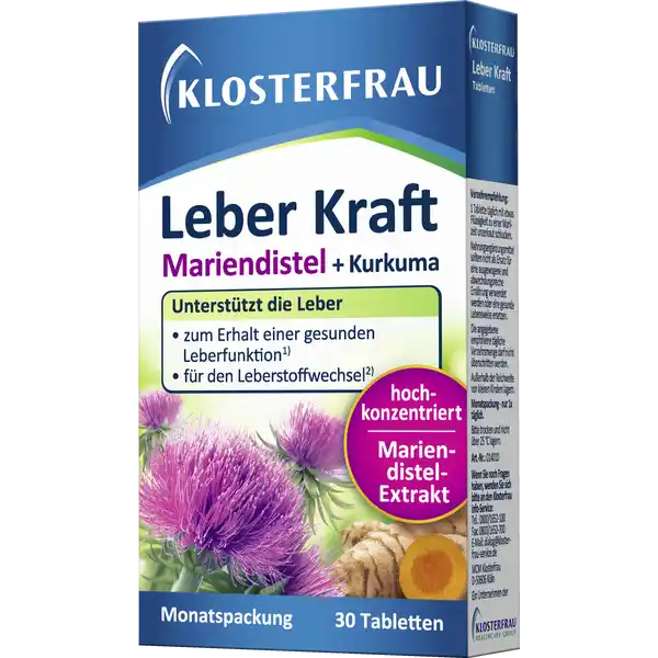 Leber Kraft Mariendistel und Kurkuma