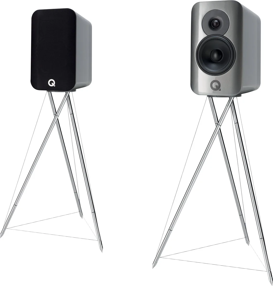 Q Acoustics Concept 300 Silver & Ébène (la paire) Enceintes bibliothèque