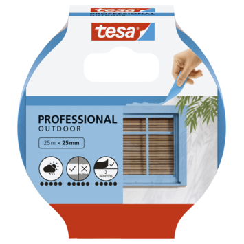 Tesa professional outdoor afplaktape blauw 25 mm x 25 m