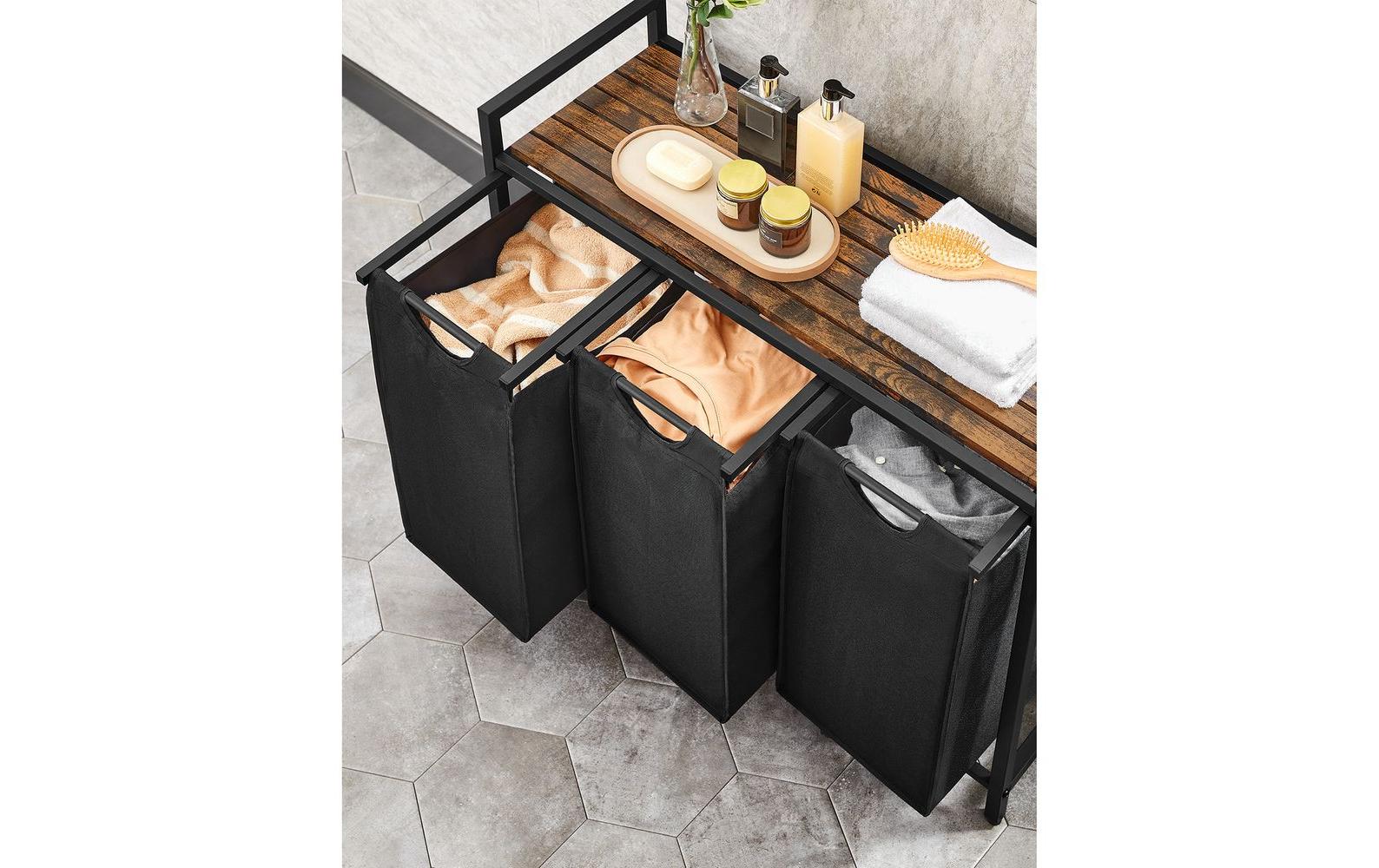 Wäschekorb 38 l, Braun/SchwarzWäschekorbsammler