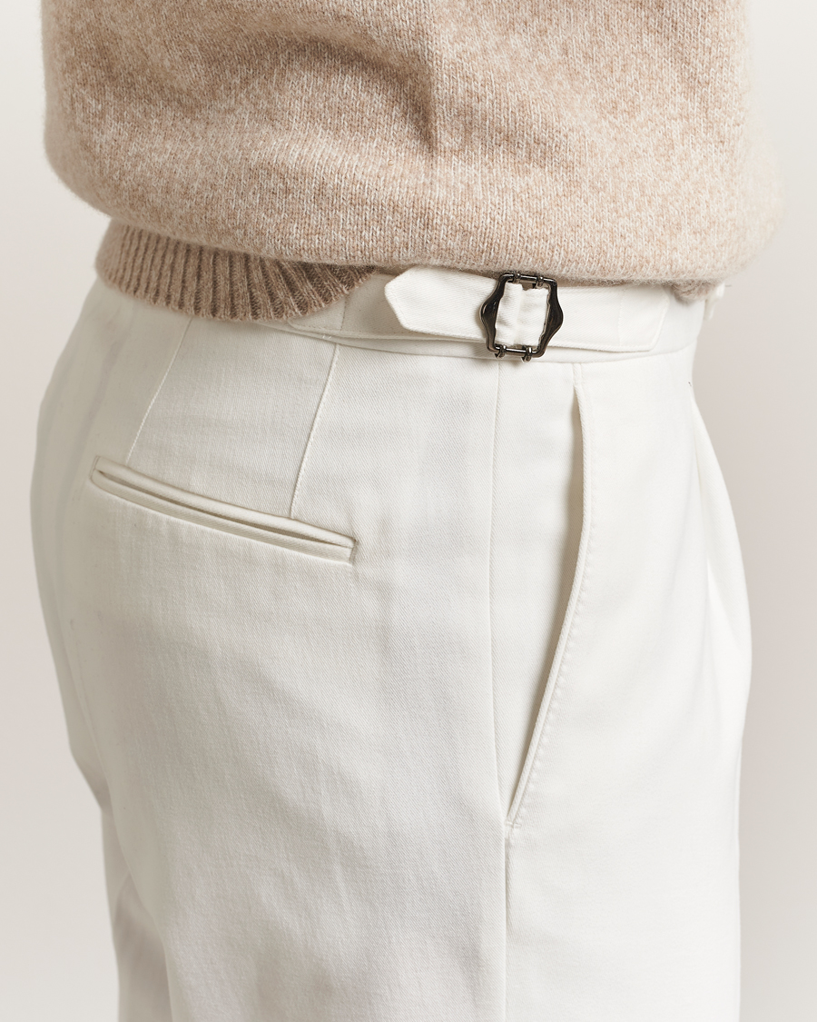Oscar Jacobson Delon Brushed Cotton Trousers White
