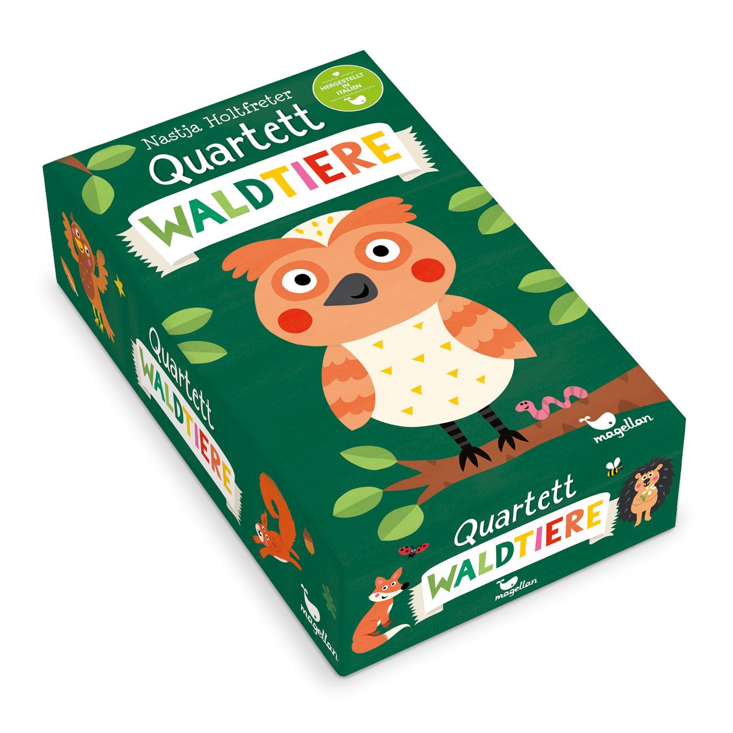 Kartenspiel QUARTETT - WALDTIERE in bunt
