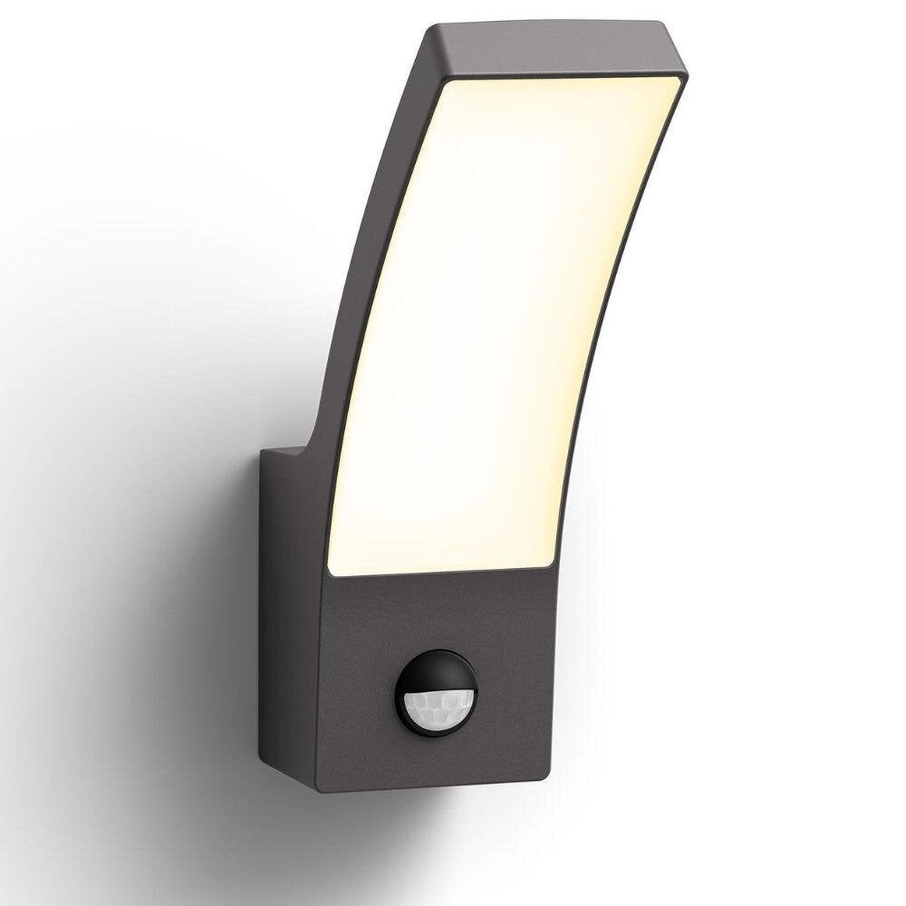 LED wandlamp Splay in antraciet en wit, 3,8W, 800lm, IP44 met bewegingsmelder