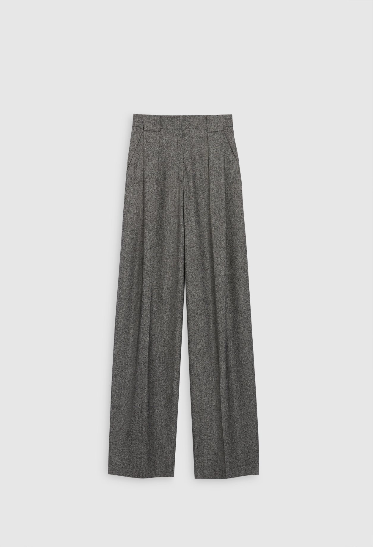 Pantalon tailleur large gris chine