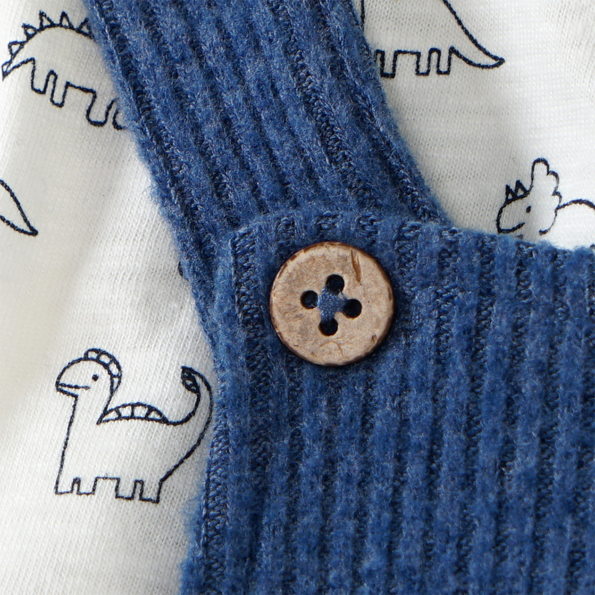Newborn Latzhose mit Langarmshirt im Set blau / weiss