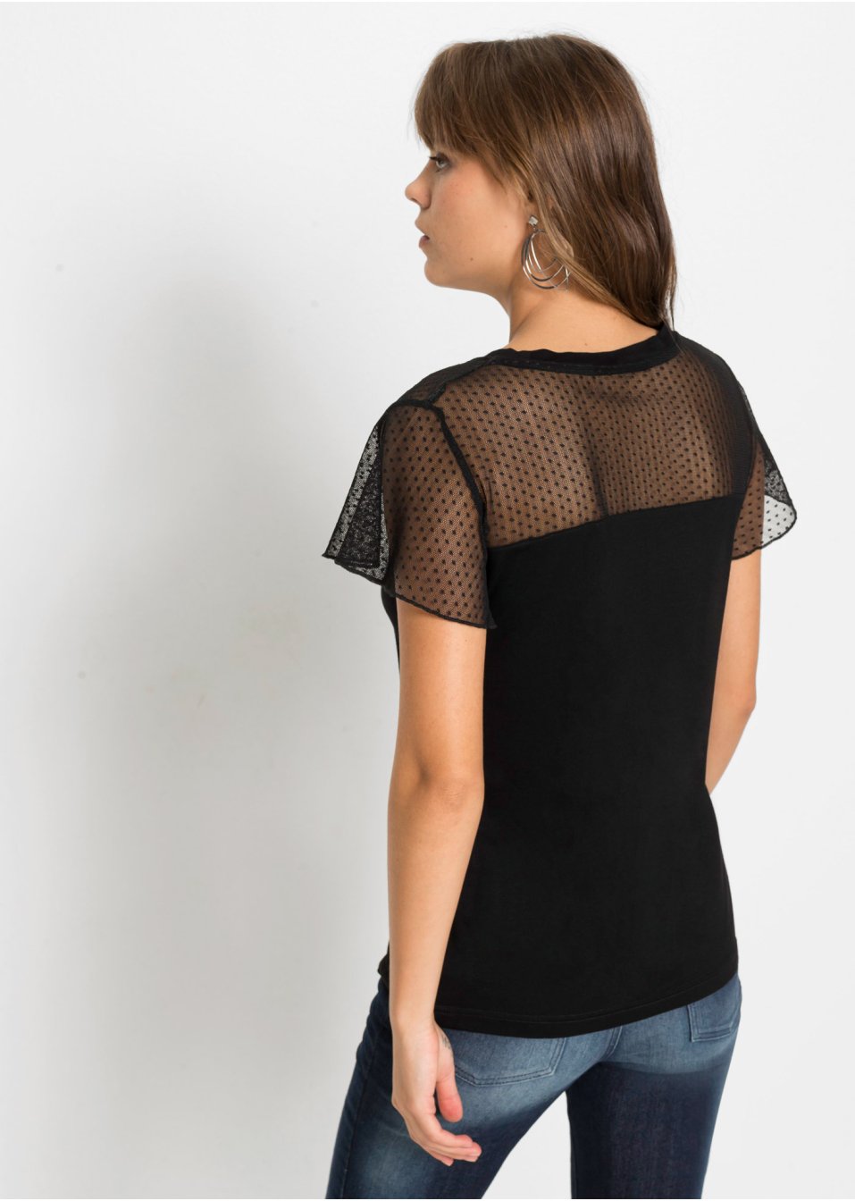 T-shirt extensible avec résille