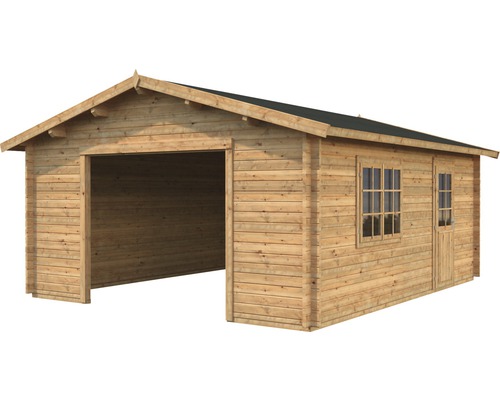 Palmako Roger vrijstaande garage, 27,7 m², zonder deur, 540 x 540 cm, bruin gegrond