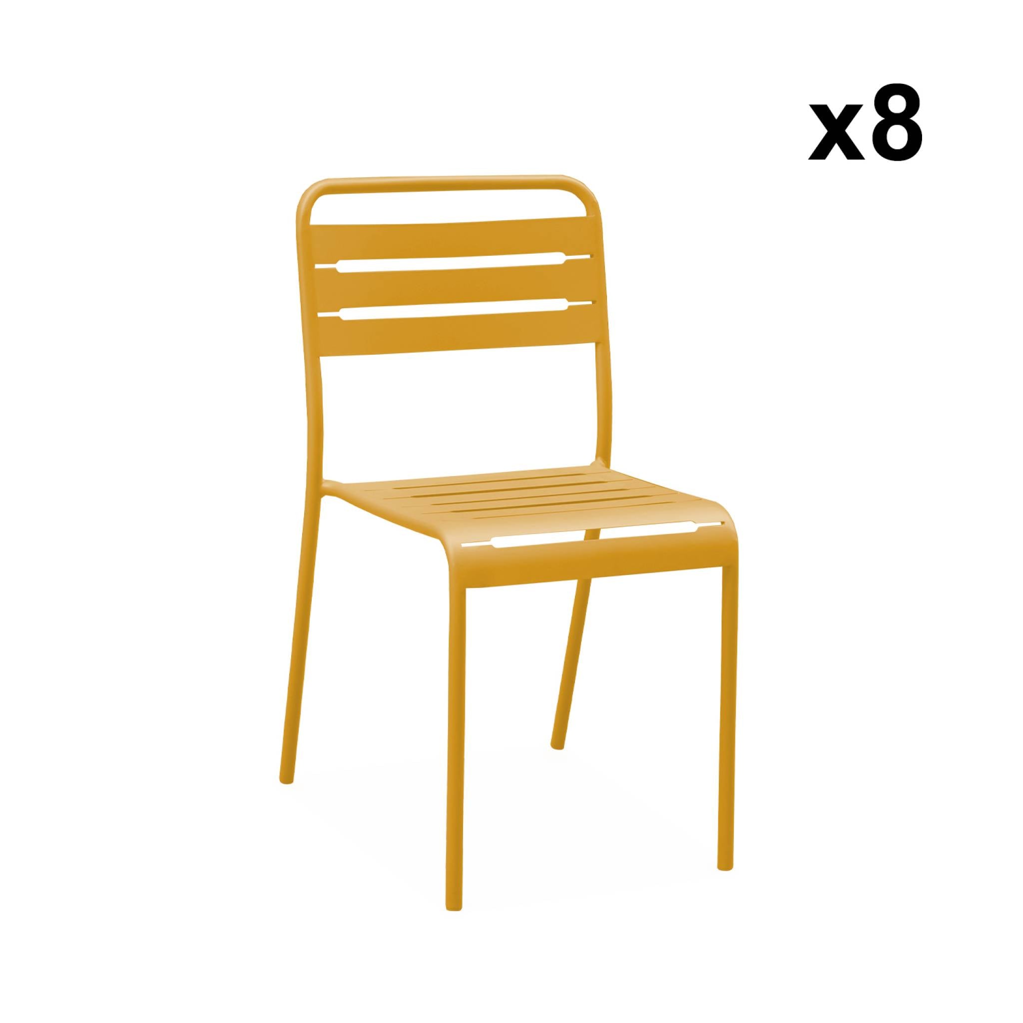sweeek - Tuintafel met 8 stoelen metaal