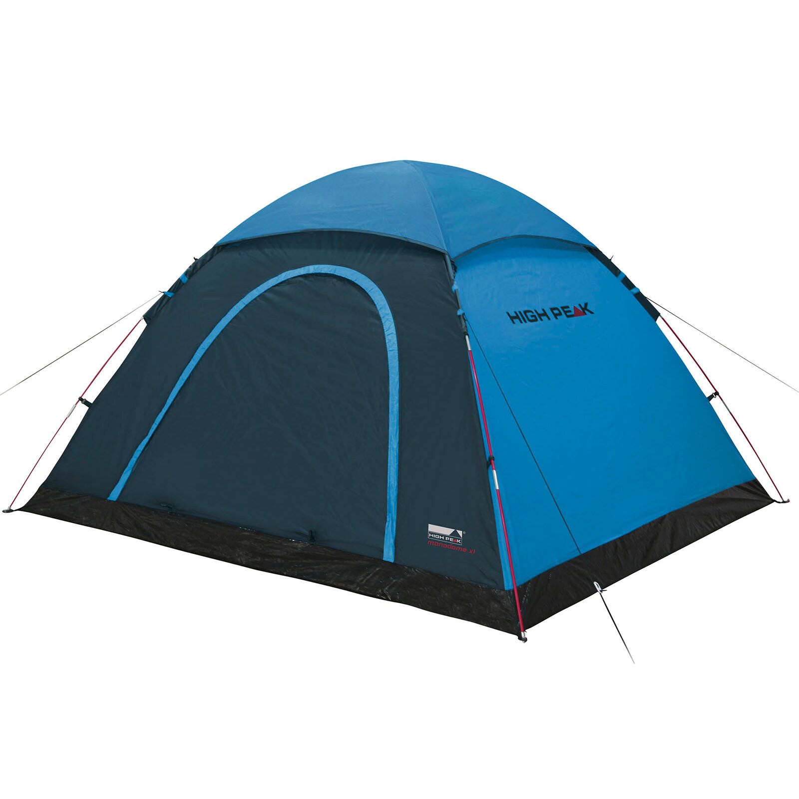 HIGH PEAK Kuppelzelt Monodome XL 4 Personen Camping Bike Zelt Familienzelt Groß Farbe: schwarz