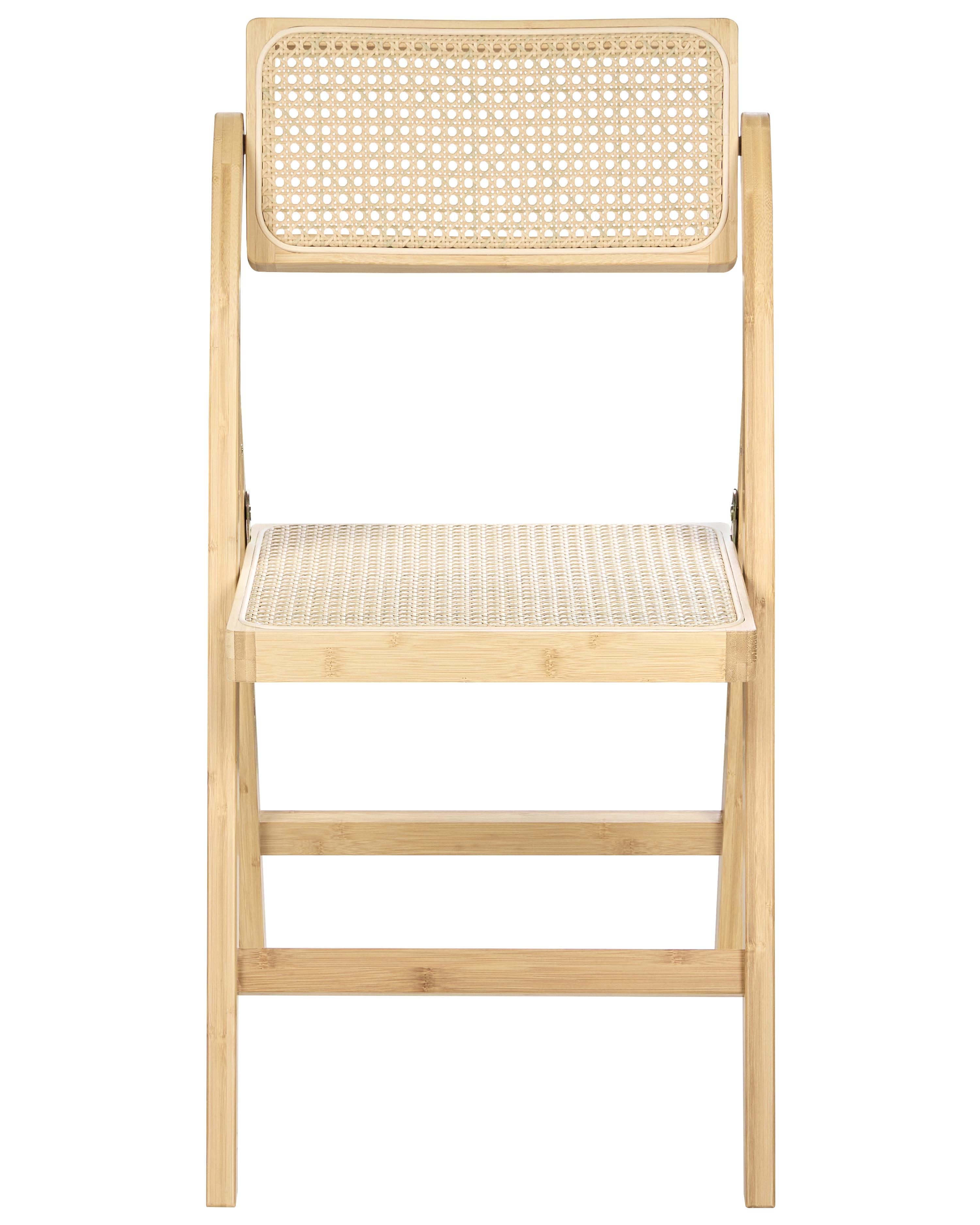Set van 2 eetkamerstoelen inklapbaar MODANE Bamboehout Lichtbruin