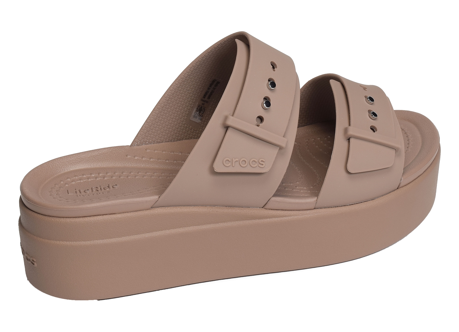 Brooklyn buckle low wedge taupe