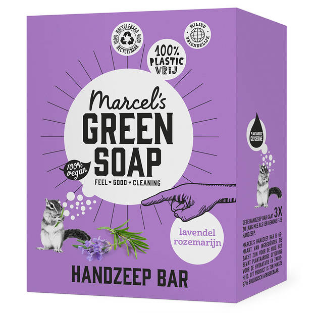Marcel's Green Soap Handzeep Bar Lavendel & Rozemarijn