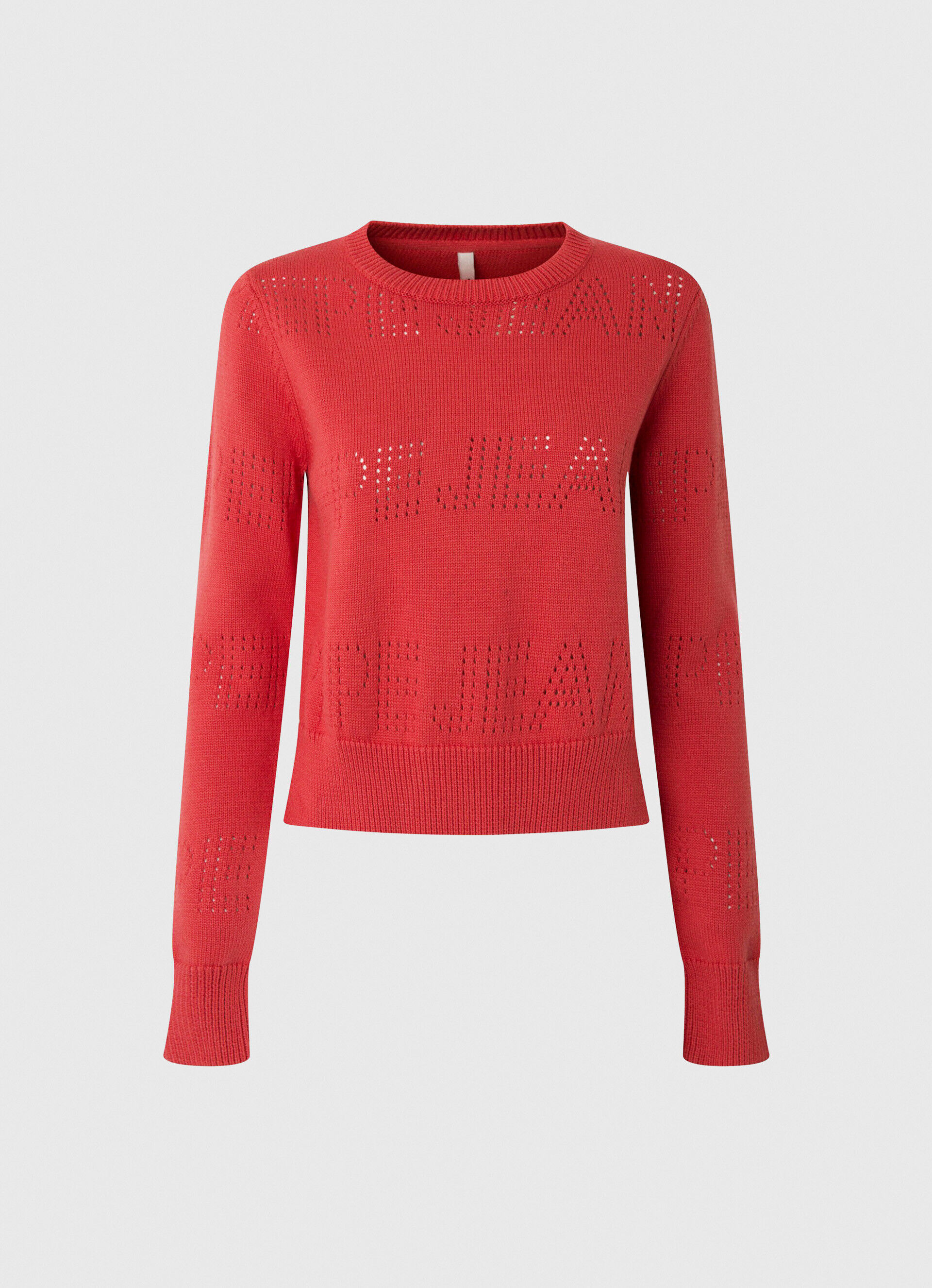 Malha de algodão com detalhes vazados - vermelho estúdio