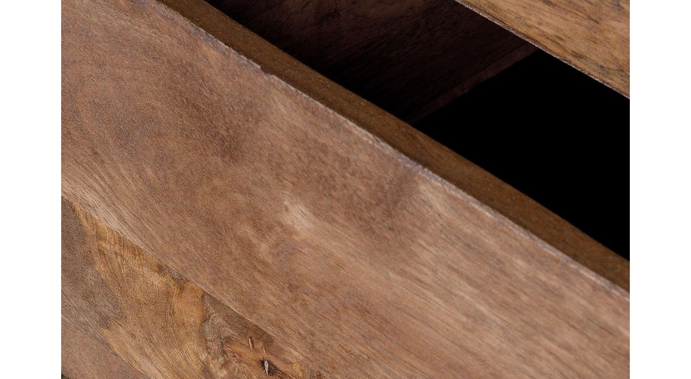 Bahut 3 tiroirs bois, bronze marron 160x40x78cm - bois-bronze