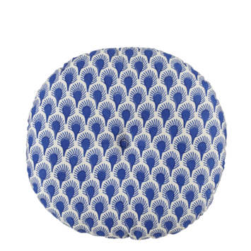 Sierkussen rond ruit blauw - h10xd45cm