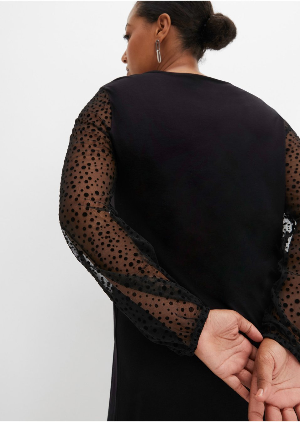 Robe en jersey avec empiècement en mesh