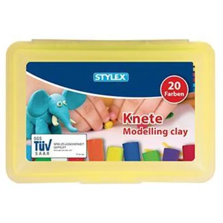 Stylex Knete, 20 Stangen in Kunststoffbox, 6x Neon & 14 Standard, sortiert
