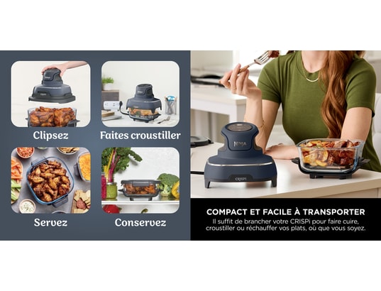 NINJA - Friteuse à air chaud sans huile Crispi Airfryer en verre FN101EUGY