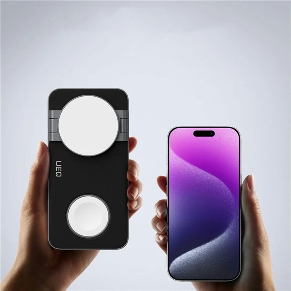 (15W) Faltbare 3in1 MagSafe Qi Wireless Charger Ladegerät für Apple iPhone / Apple Airpods / Apple Watch - Weiss