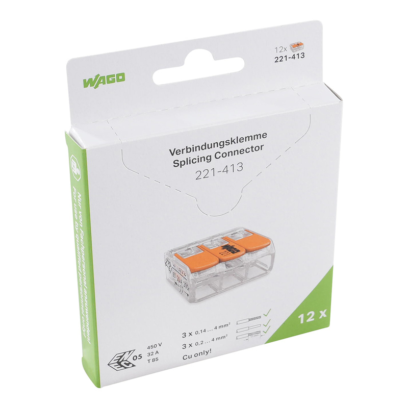 Wago verbindingsklem 0,14 - 4mm² 3-polig