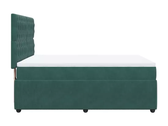 Sommier à lattes de lit et matelas Vert foncé 140x190cm Velours