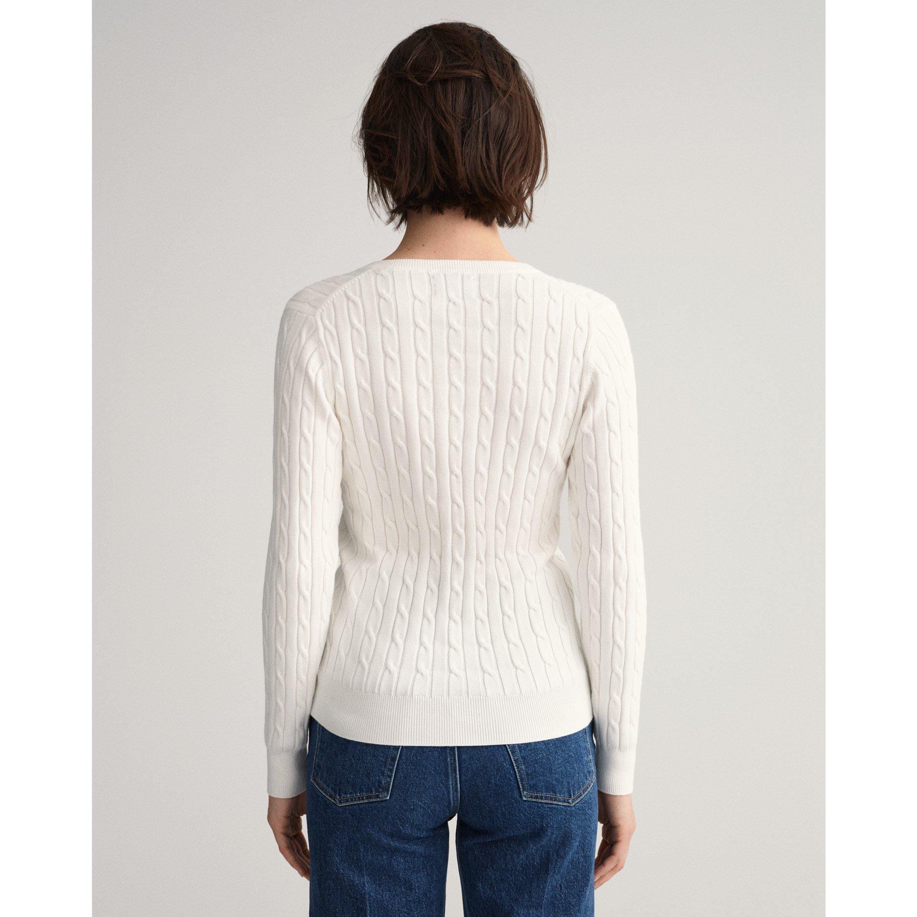 Gant V Neck Cable Knit Jumper Womens