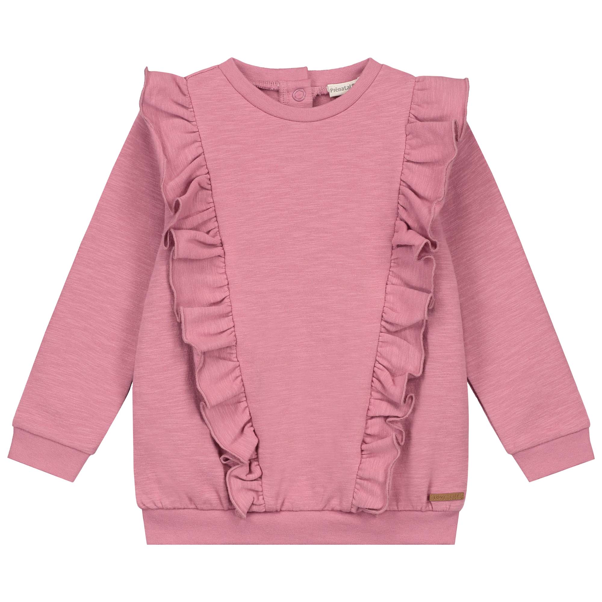 Prénatal peuter sweater lange mouwen effen roze