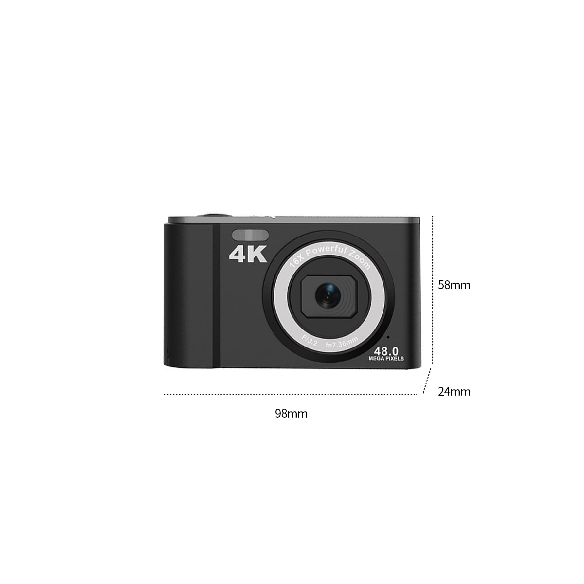 Digitalkamera 48MP 16x Zoom 4K Video Sort