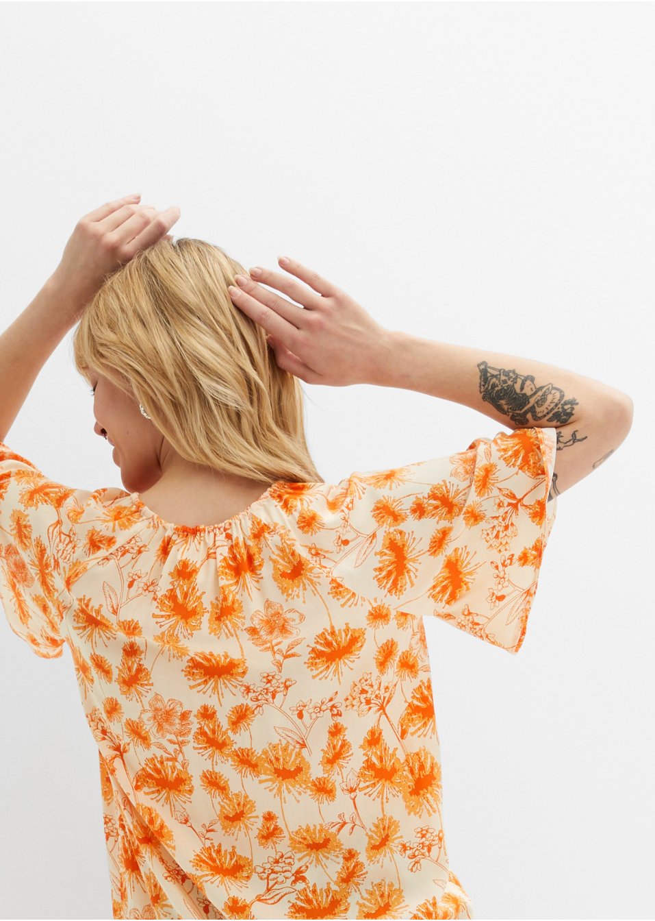 Tunique en viscose avec manches papillon
