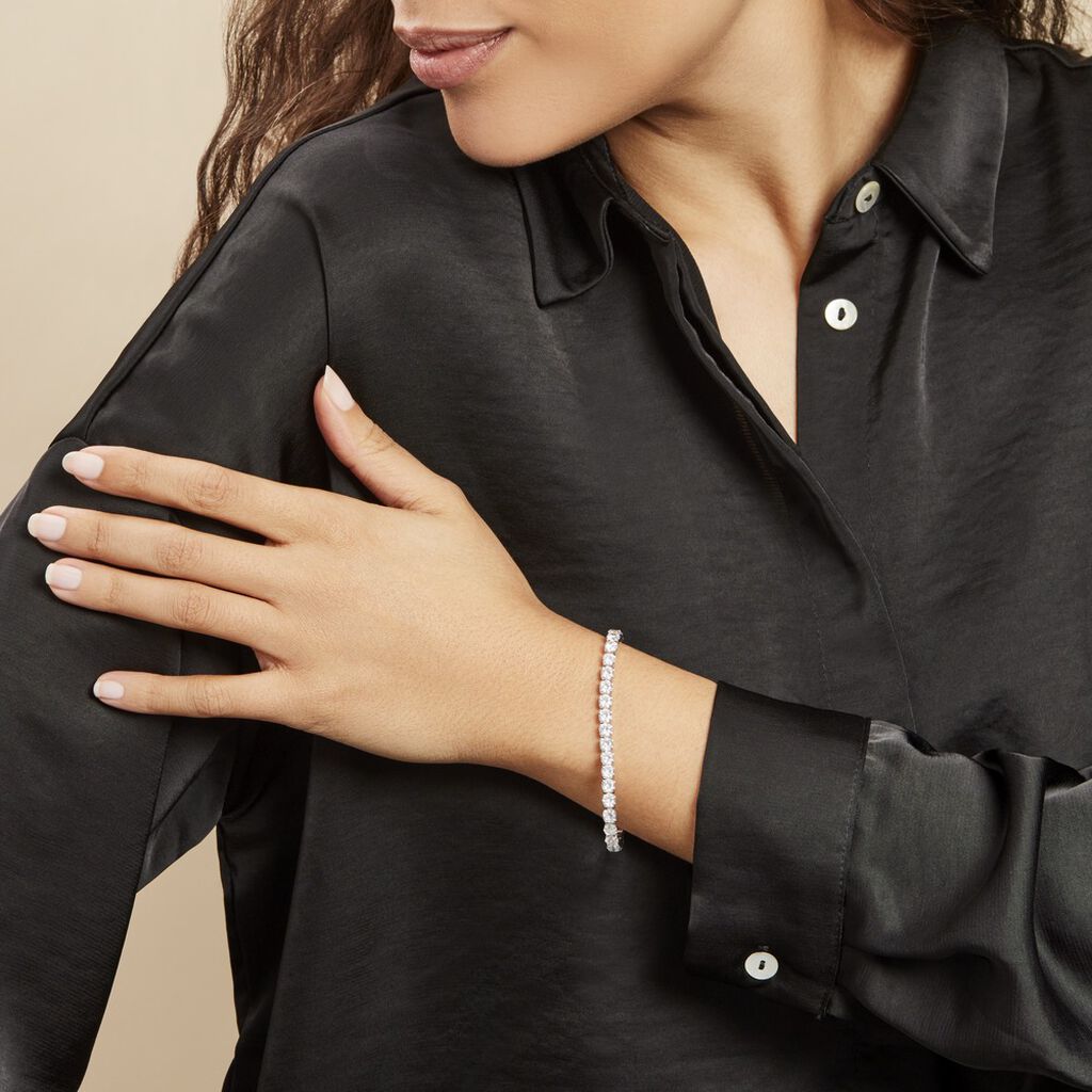 Bracelet Lou-anne Argent Blanc Oxyde De Zirconium Blanc