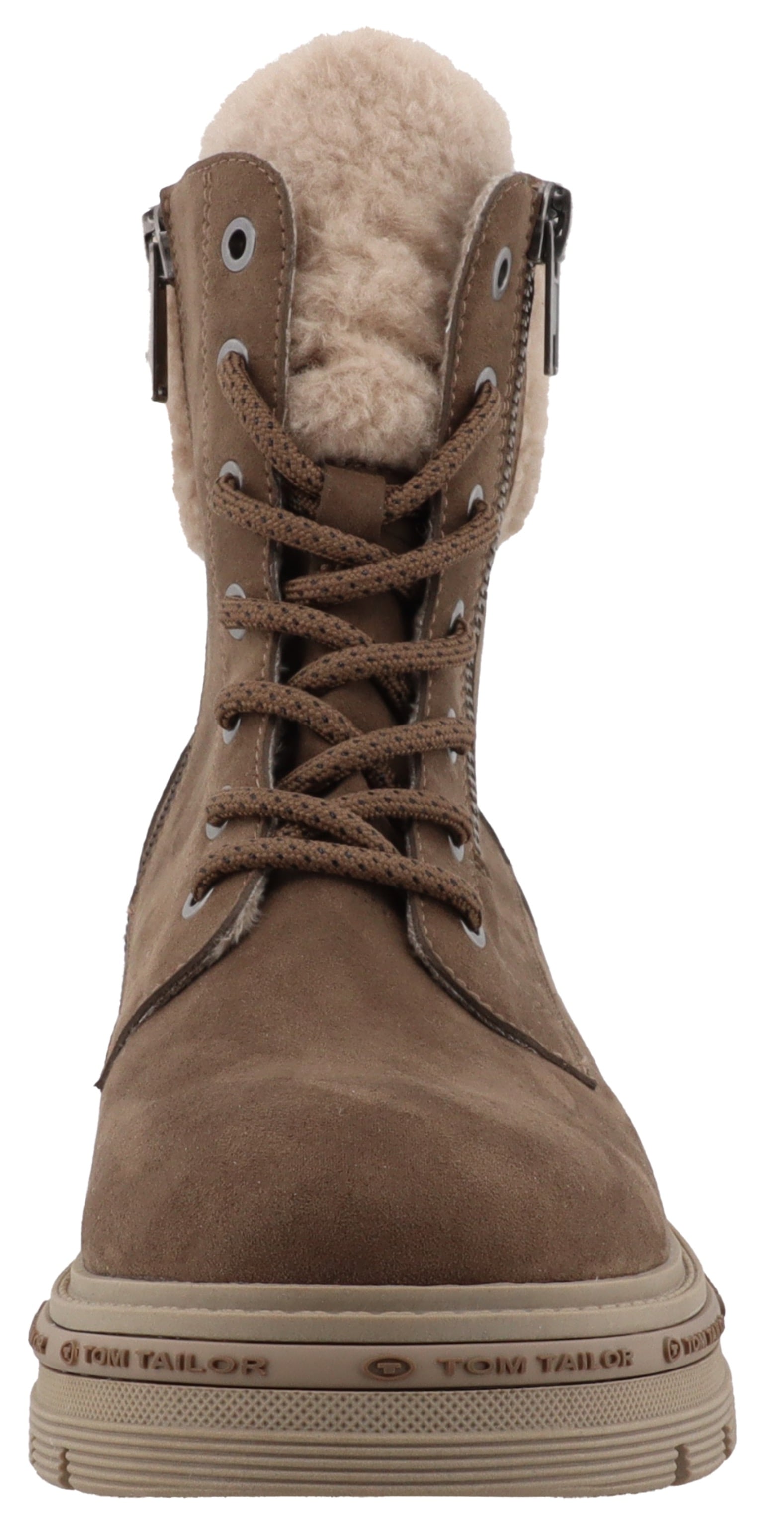 TOM TAILOR Winterboots  , Blockabsatz, Schnürboots, Winterstiefelette mit Warmfutter-Kragen