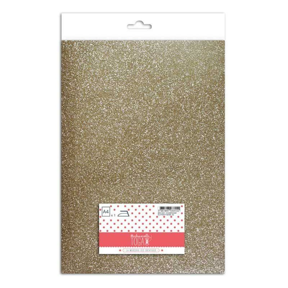 Flex thermocollant à paillettes - champagne - 30 x 21 cm
