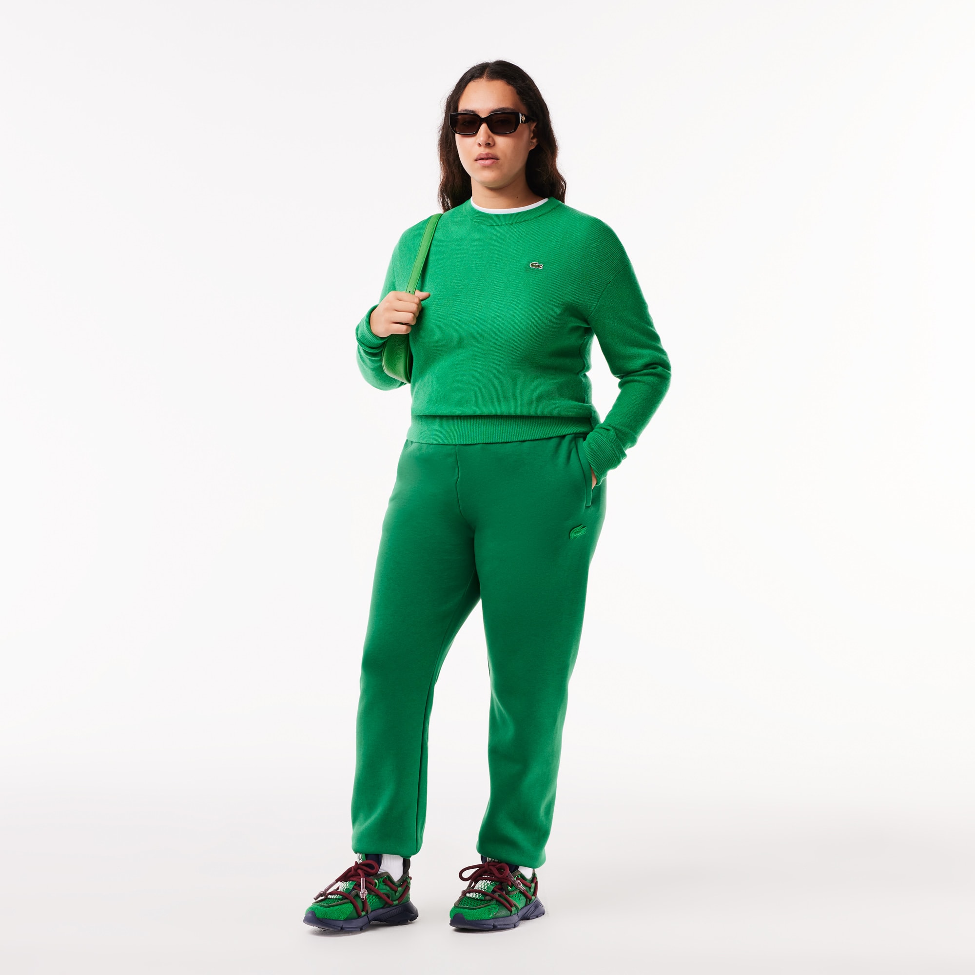 Pantalon de survêtement Jogger en molleton gratté Pantalons de survêtement - Vert - Lacoste - Femme