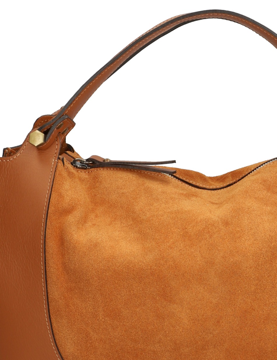 Lederkombination Hobo Bag