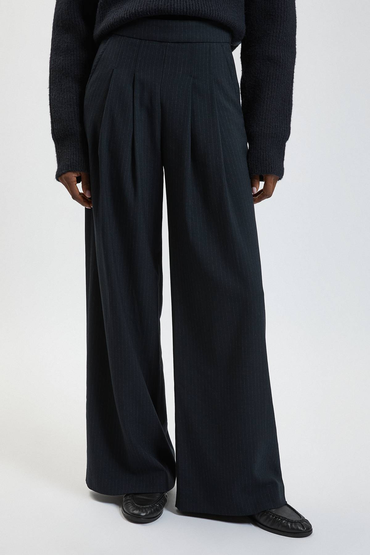 KarenMillen Pantalon Tailleur À Jambes Larges À Fines Rayures